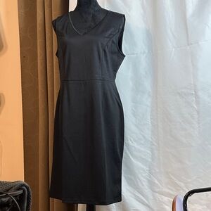 Allegra K Black V-Neck Midi Dress
